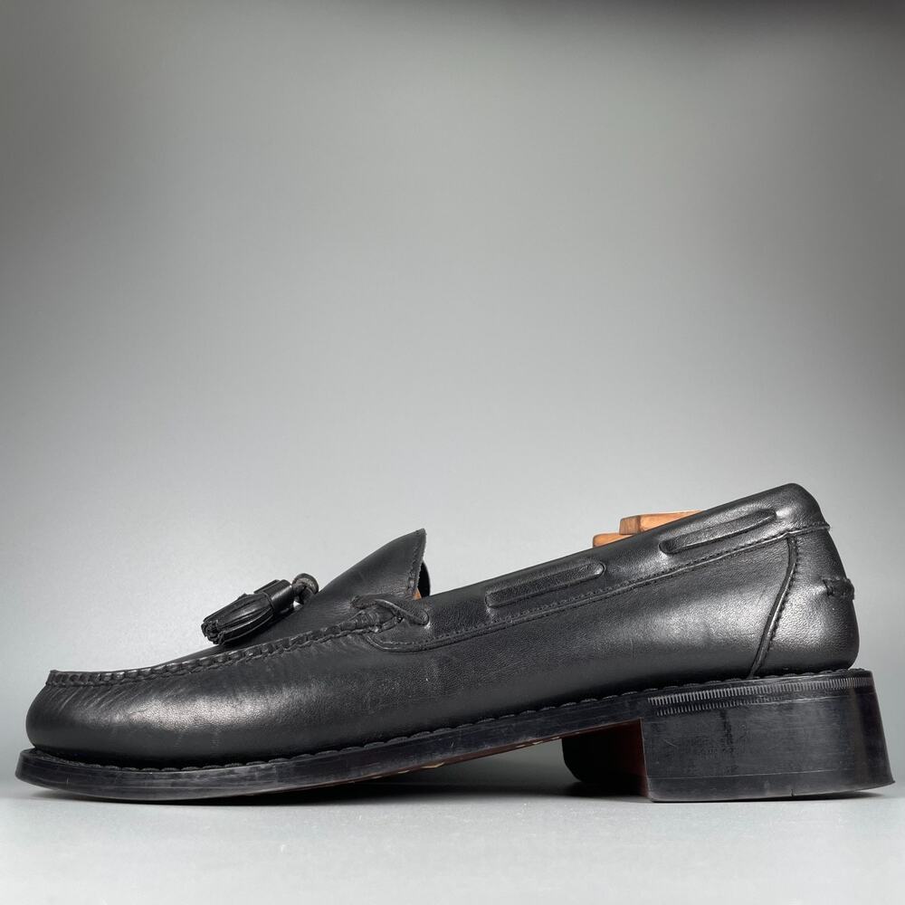 Polo Ralph Lauren Men’s 12 D Black Leather Slip On Tassel Loafers Dress Shoe EUC